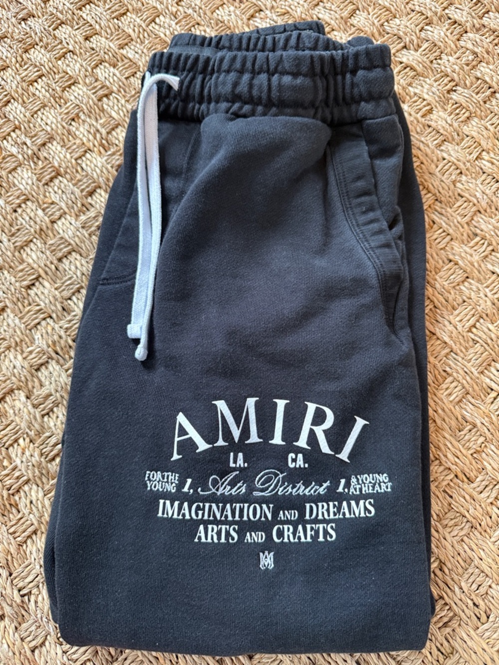 AMIRI Kids Black Sweatpants with White Logo Print